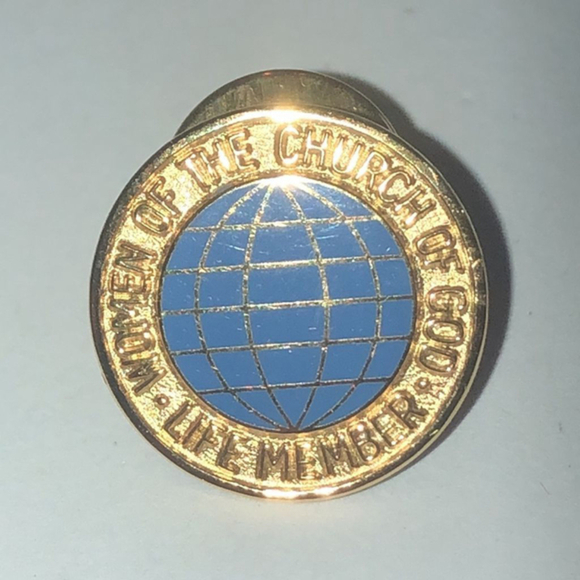 Vintage Jewelry - Terryberry 24K GP Gold Plated Women Of The Church Of God Life Member Pin